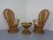 French Peacock Chairs & Table, 1960s, Set of 3, Image 5