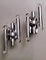Italian Space Age Wall Sconces in Chrome-Plated Brass, Set of 2 1