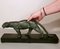 Art Deco Patinated Bronze Effect Panther in Ceramic with Base by A. Ouline, Image 18