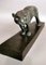 Art Deco Patinated Bronze Effect Panther in Ceramic with Base by A. Ouline, Image 6