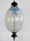 Lámpara colgante italiana Mid-Century de latón y cristal de Murano opalino, años 70, Imagen 9