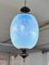 Lámpara colgante italiana Mid-Century de latón y cristal de Murano opalino, años 70, Imagen 13