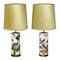 Vintage Chinese Porcelain Family-Rose Table Lamps with Bird and Flower Decoration, Set of 2 1