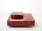 Mesa de centro de acero y pergamino de piel de cabra roja de Aldo Tura, 1960, Imagen 17