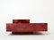 Red Goatskin Parchment and Steel Bar Coffee Table by Aldo Tura, 1960 1