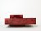 Red Goatskin Parchment and Steel Bar Coffee Table by Aldo Tura, 1960, Image 1