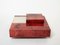 Red Goatskin Parchment and Steel Bar Coffee Table by Aldo Tura, 1960, Image 4