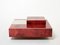 Red Goatskin Parchment and Steel Bar Coffee Table by Aldo Tura, 1960 6