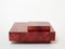 Red Goatskin Parchment and Steel Bar Coffee Table by Aldo Tura, 1960 5