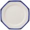 White Plates in Blue Bamboo from Este Ceramiche, Set of 6 1