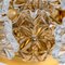 Glass & Brass Floral Two Tier Flush Mount by Egon Hillebrand for Hille, Germany, 1970s, Image 8