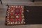 Vintage Turkish Black Wool Kilim Runner Rug 6