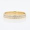 18 Karat Yellow White Gold Chiseled Double Row Wedding Ring 3