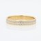 18 Karat Yellow White Gold Chiseled Double Row Wedding Ring, Image 6