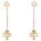 18 Karat Yellow Gold Clover Shape Dangle Earrings 1