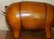 Large Liberty London Omersa Style Brown Leather Pig Footstool 6