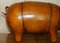 Large Liberty London Omersa Style Brown Leather Pig Footstool, Image 6