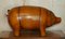 Large Liberty London Omersa Style Brown Leather Pig Footstool, Image 2