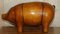 Large Liberty London Omersa Style Brown Leather Pig Footstool 12