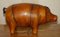 Liberty London Omersa Style Brown Leather Pig Footstool 3