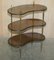 Antique 3-Tier Kidney-Shaped Brass Etagere Tables, Set of 2 3