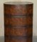 Brown Leather Oval Tallboy Chest of Drawers with Luggage Style Straps 12