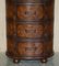 Brown Leather Oval Tallboy Chest of Drawers with Luggage Style Straps 5