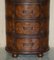 Brown Leather Oval Tallboy Chest of Drawers with Luggage Style Straps, Image 5