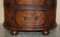 Brown Leather Oval Tallboy Chest of Drawers with Luggage Style Straps 7