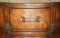 Brown Leather Oval Tallboy Chest of Drawers with Luggage Style Straps 15
