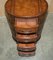 Brown Leather Oval Tallboy Chest of Drawers with Luggage Style Straps 17