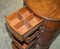 Brown Leather Oval Tallboy Chest of Drawers with Luggage Style Straps 18