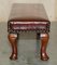 Antique Hand Dyed Bordeaux Leather Tufted Footstool 7