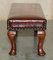 Antique Hand Dyed Bordeaux Leather Tufted Footstool, Image 7