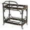 Mid-Century Chinese Modern Ebonised Serving Trolley with Bamboo Frame 1