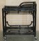 Mid-Century Chinese Modern Ebonised Serving Trolley with Bamboo Frame 17