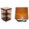 Vintage Sheraton Revival Mahogany & Satinwood Revolving Bookcase End Table 1