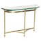 Mid-Century Italian Modern Brass & Glass Demi Lune Console Table, 1950s, Image 1