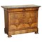 Antique Burr Walnut and Marble Topped Chest of Drawers with Original Key, 1840s 1