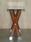 Chrome Tipped X Framed Console Table in Beech and Glass 10