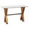 Chrome Tipped X Framed Console Table in Beech and Glass, Image 1