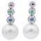 Boucles d'Oreilles en Or Blanc 14 Carats, Set de 2 1