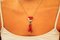 Gold Necklace with Coral Pendant 6