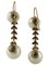 9 Karat Rose Gold and Silver Dangle Earrings, Set of 2, Image 4