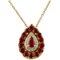 Rose Gold Necklace with Drop Pendant of Diamonds and Rubies 1
