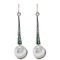 Large Pearl Emerald Diamond Silver Gold Drop Earrings, Set of 2 1