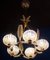 Art Deco Brass Mounted Murano Glass Chandelier from Ercole Barovier, 1940s 5