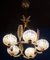 Art Deco Brass Mounted Murano Glass Chandelier from Ercole Barovier, 1940s, Image 5