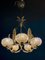 Art Deco Brass Mounted Murano Glass Chandelier from Ercole Barovier, 1940s 7