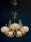 Art Deco Brass Mounted Murano Glass Chandelier from Ercole Barovier, 1940s, Image 7